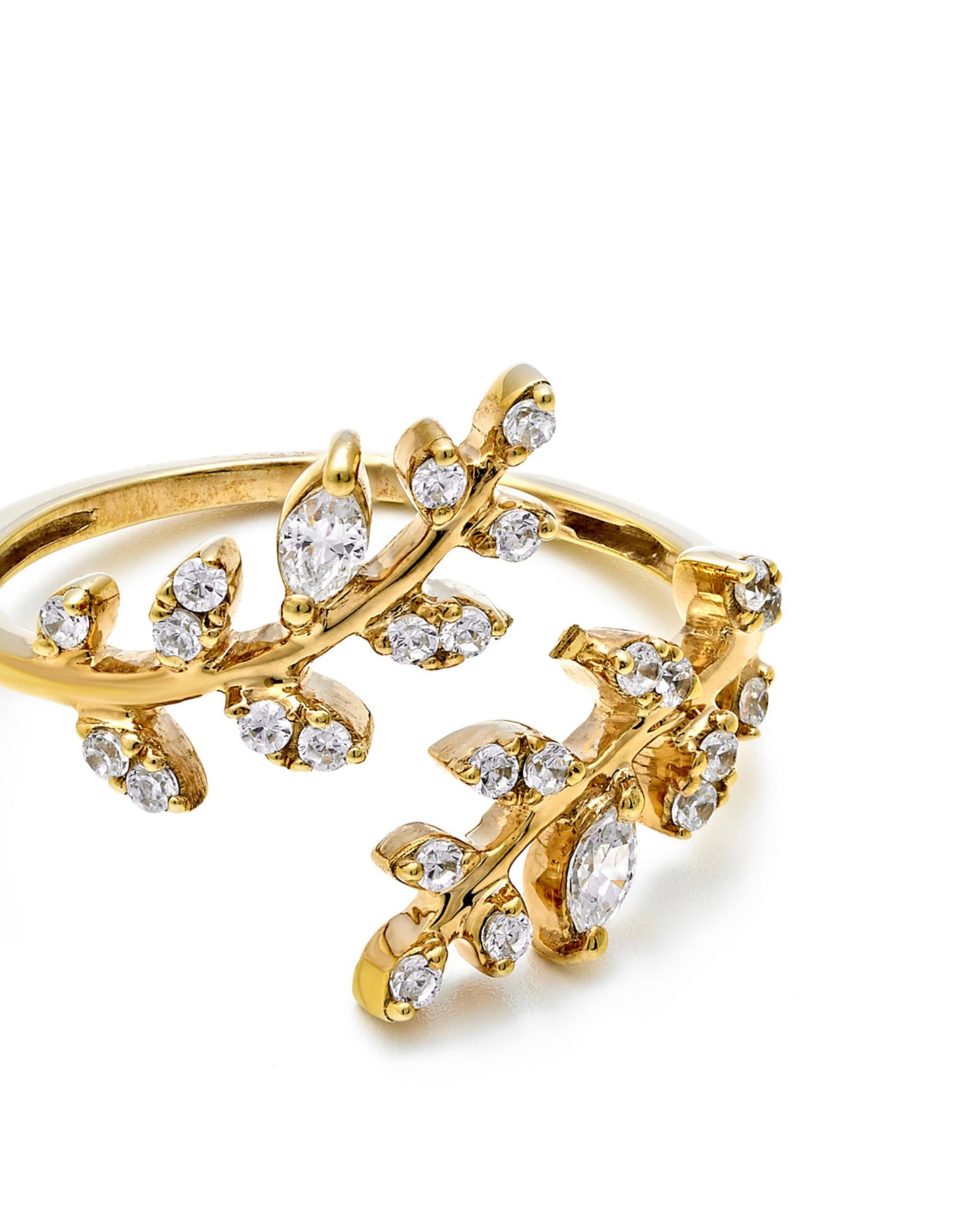 Delicate Leaf Design Diamond Ring