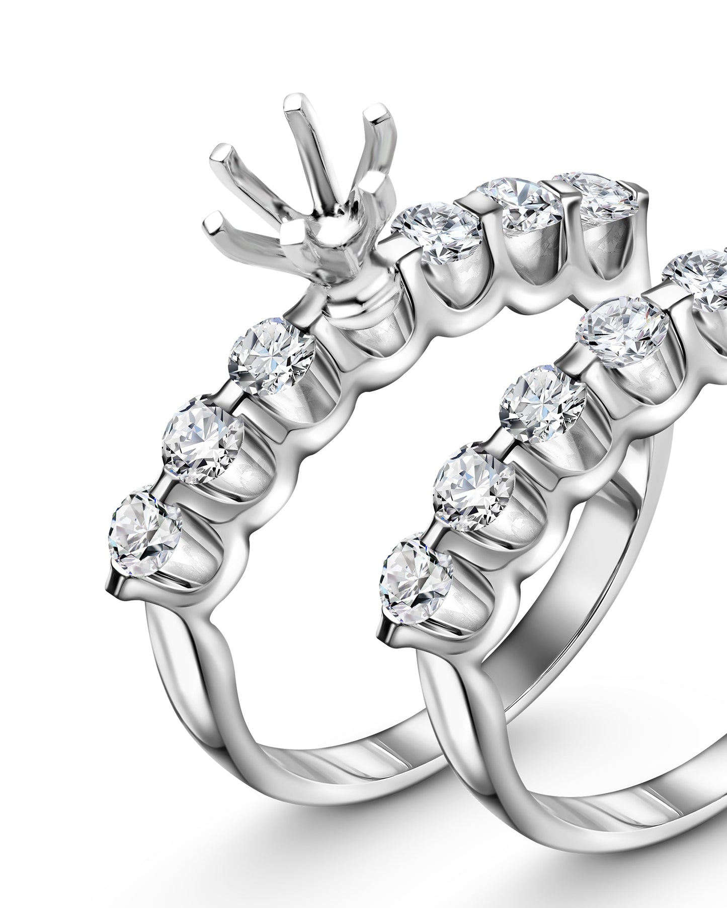 Split Shank Diamond Ring Set