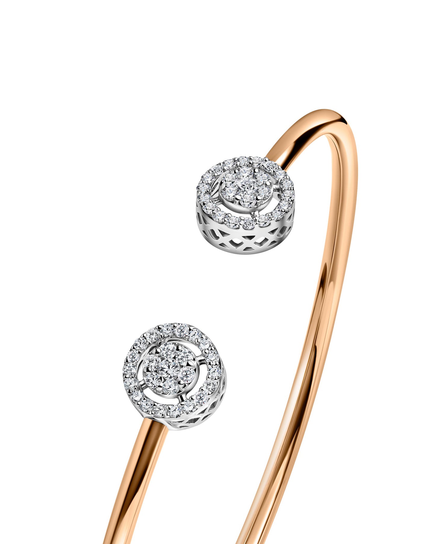 Double Stone Diamond Cuff Bracelet