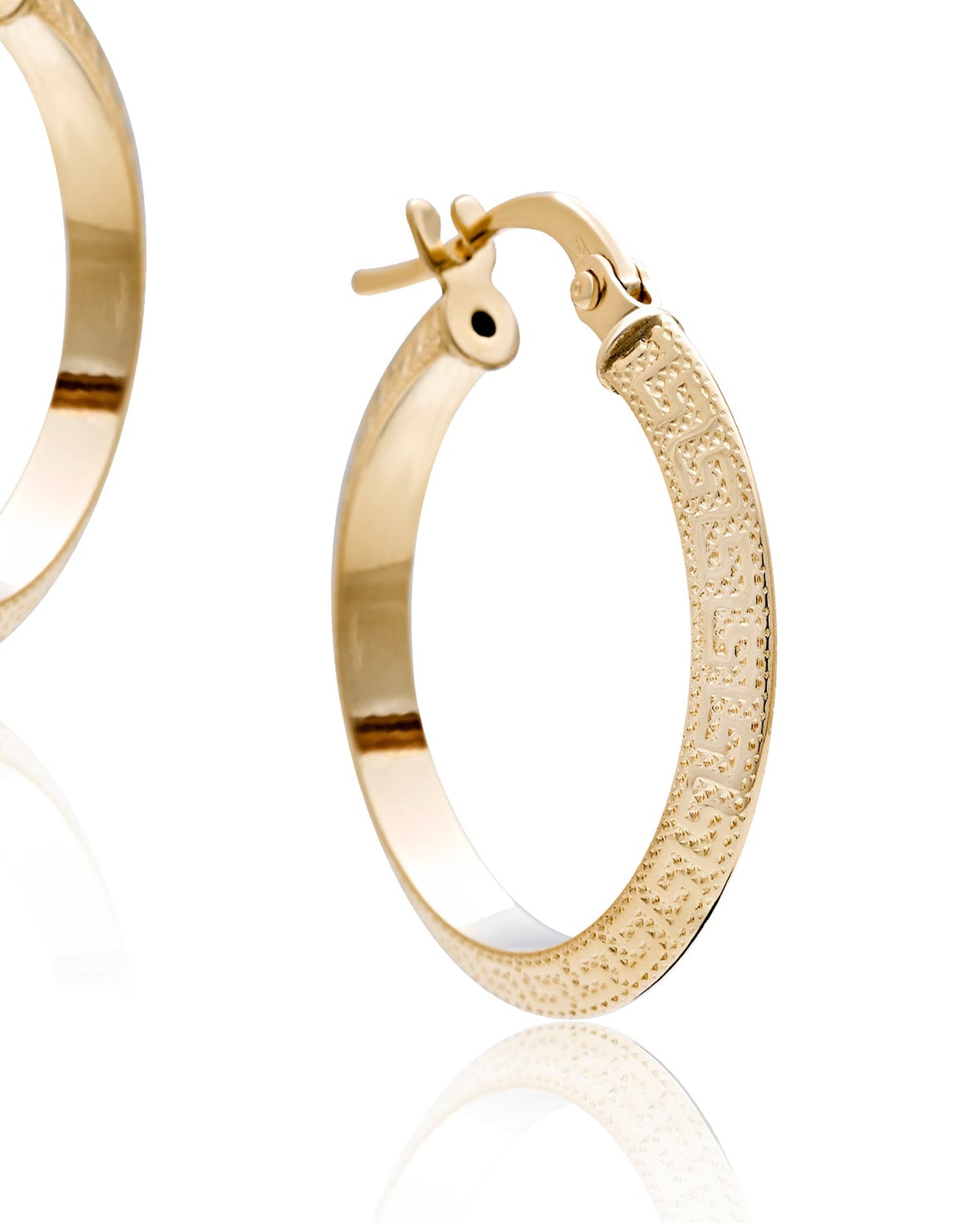Classic Textured Gold Hoop Earrings