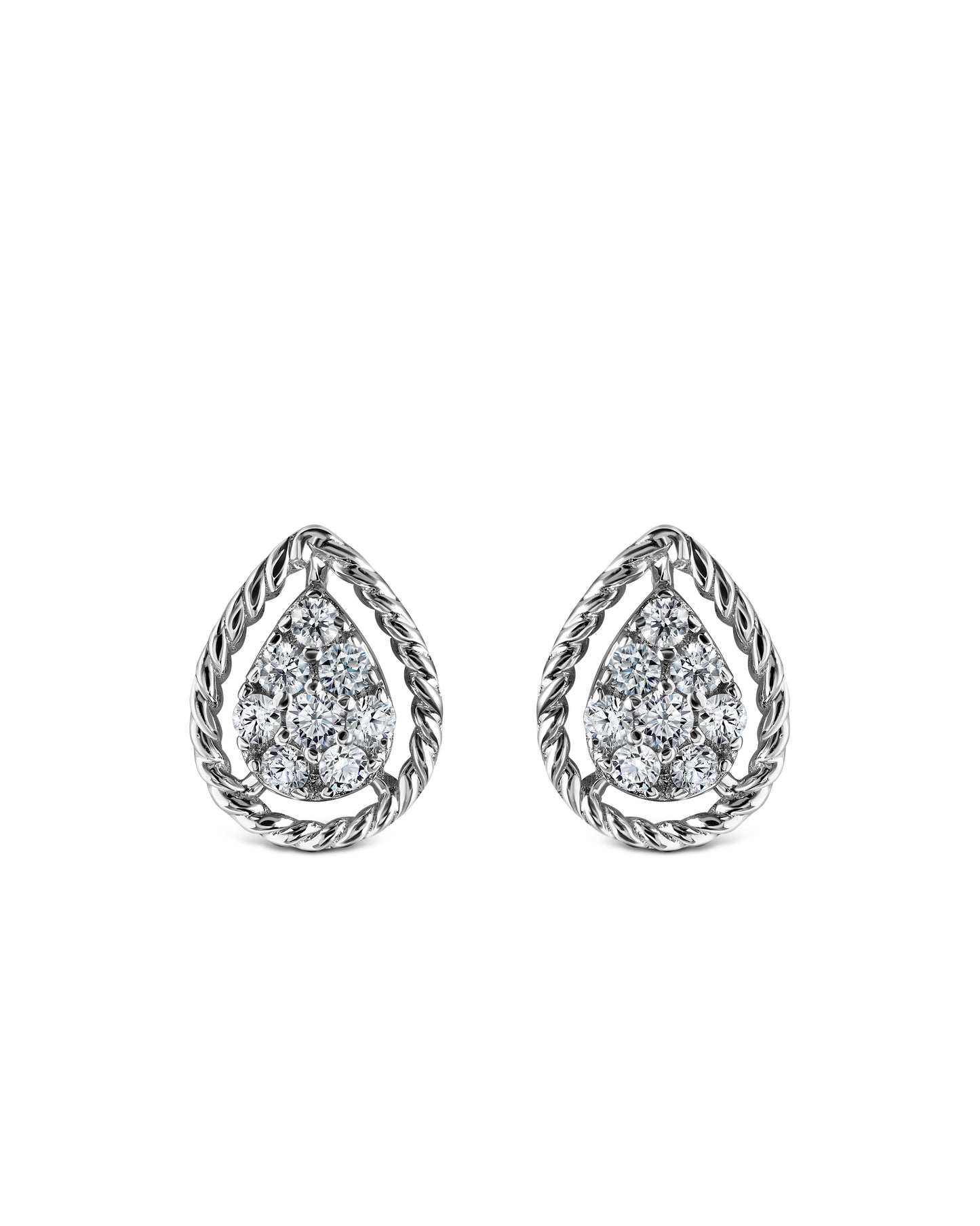Pear-Shaped Diamond Drop Earrings
