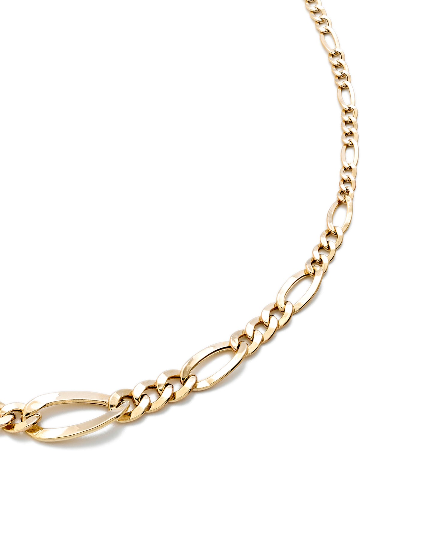 Sleek Oval Link Gold Necklace
