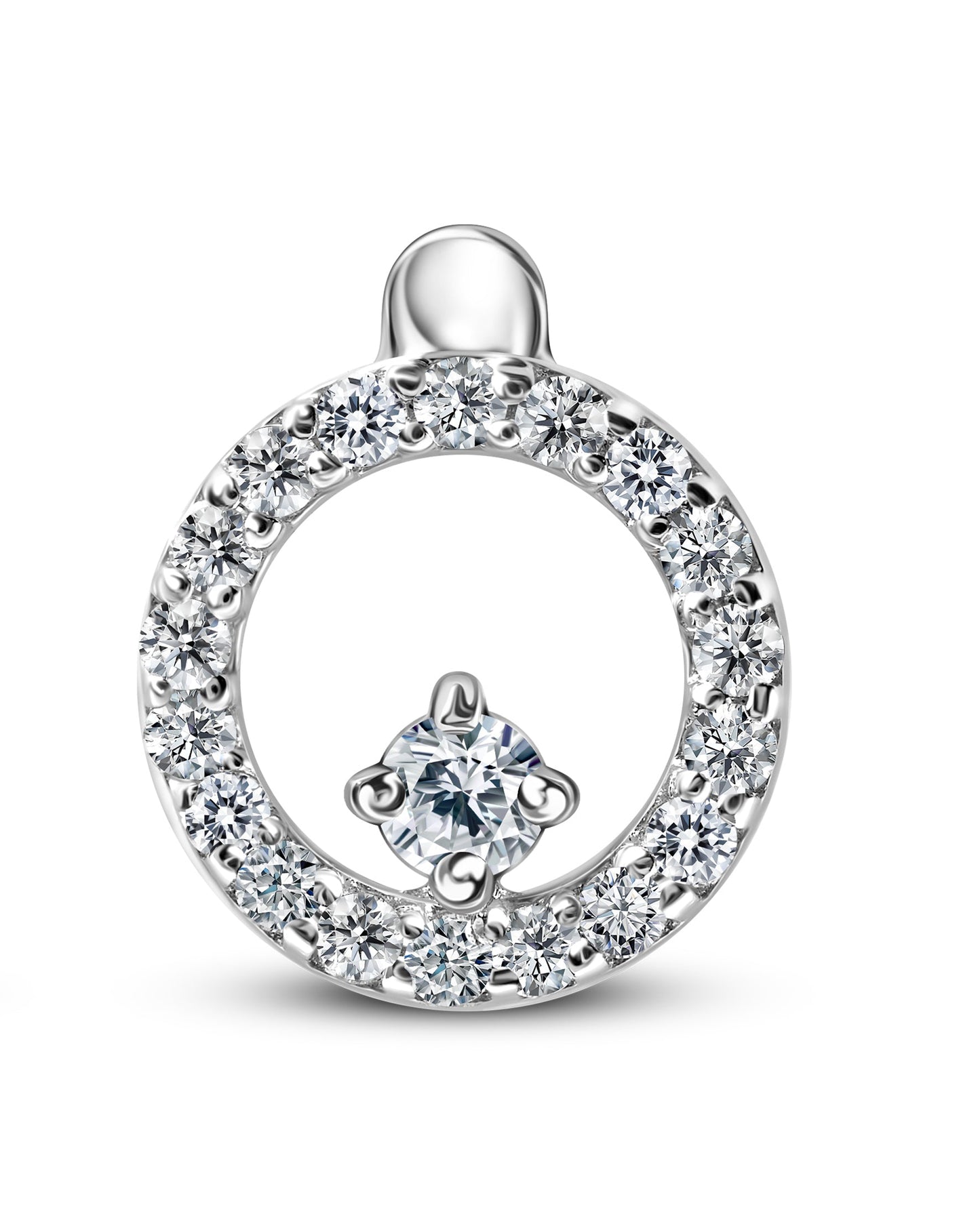 Circular Diamond Pendant Earrings