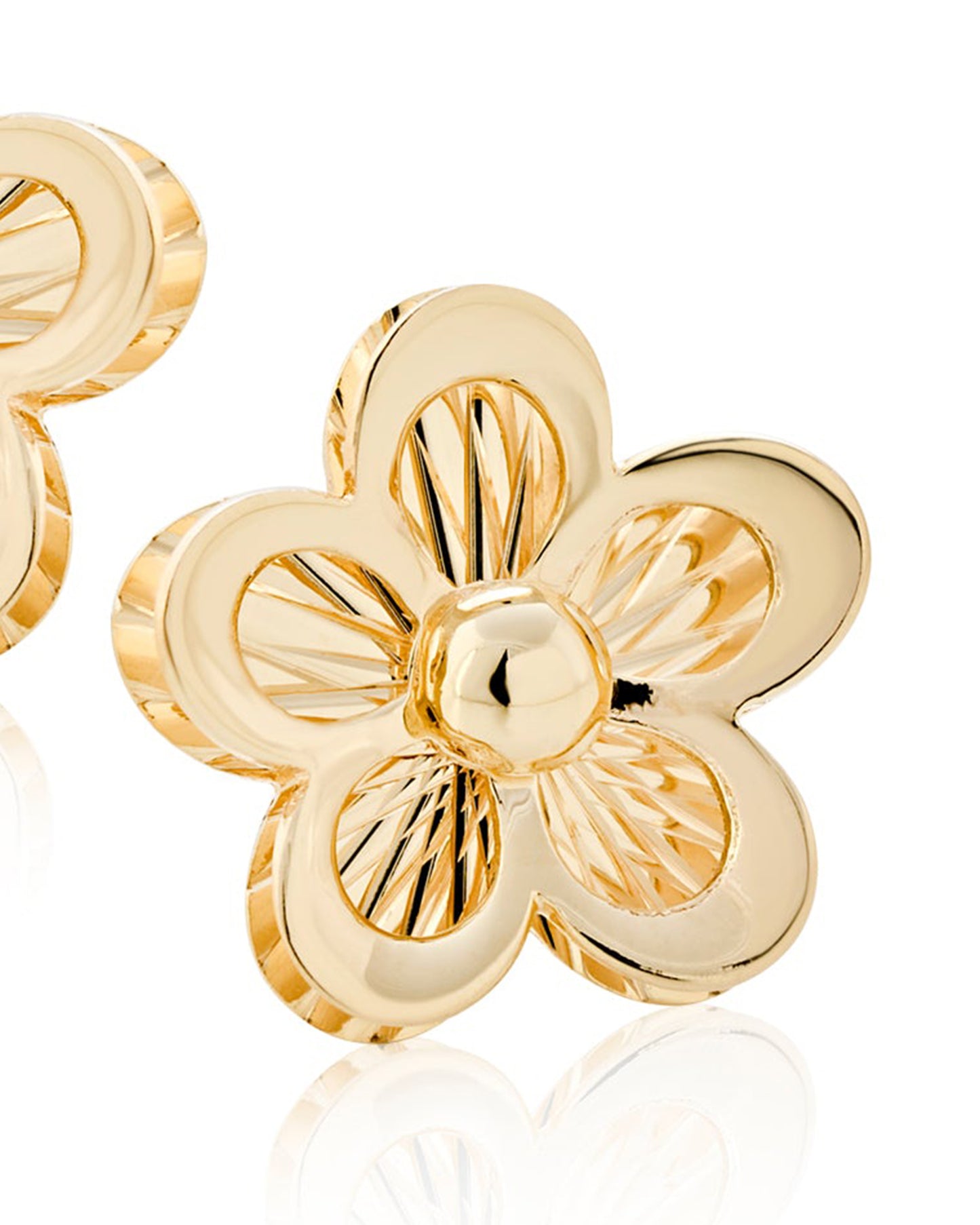 Floral Gold Stud Earrings