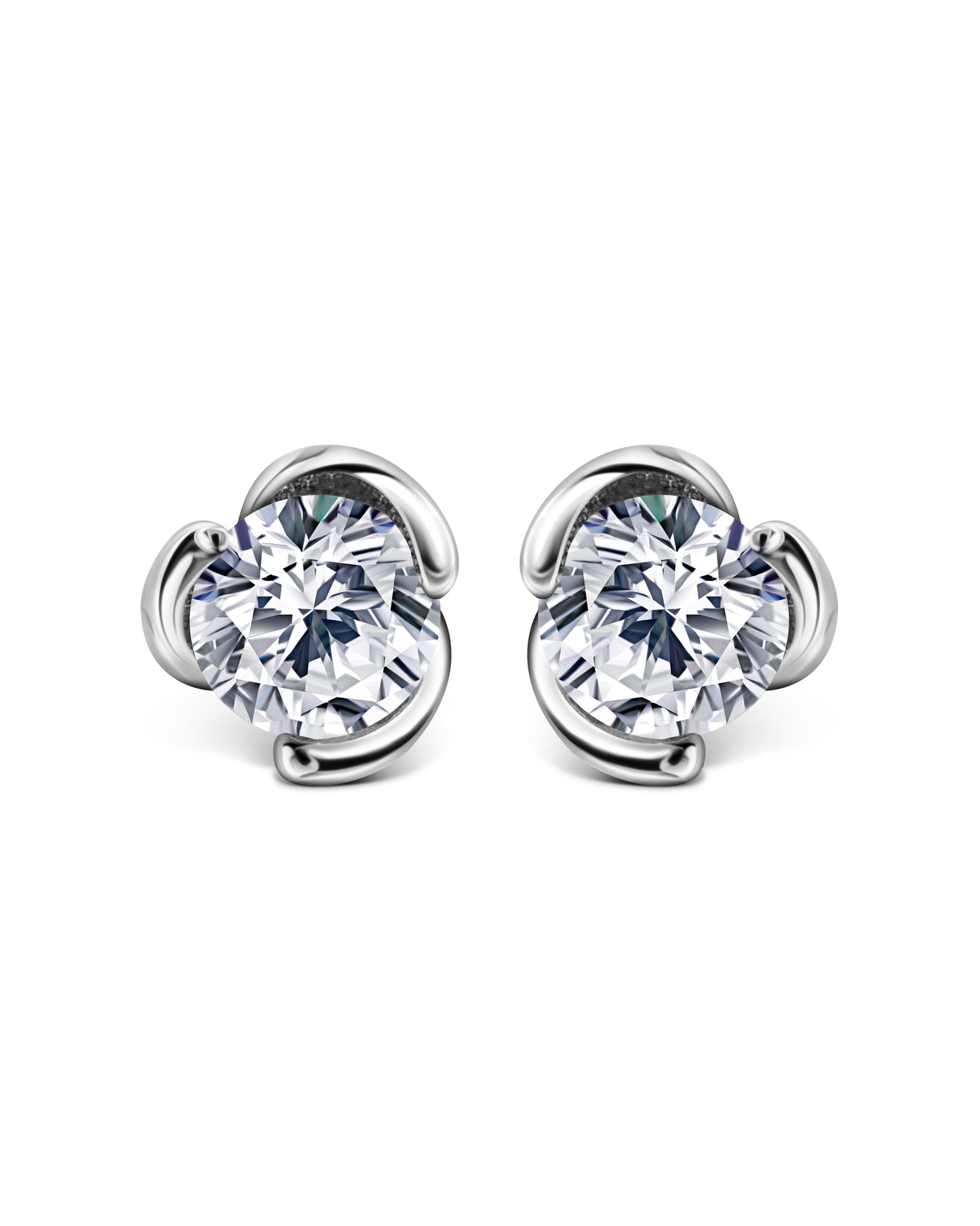 Twisted Diamond Stud Earrings