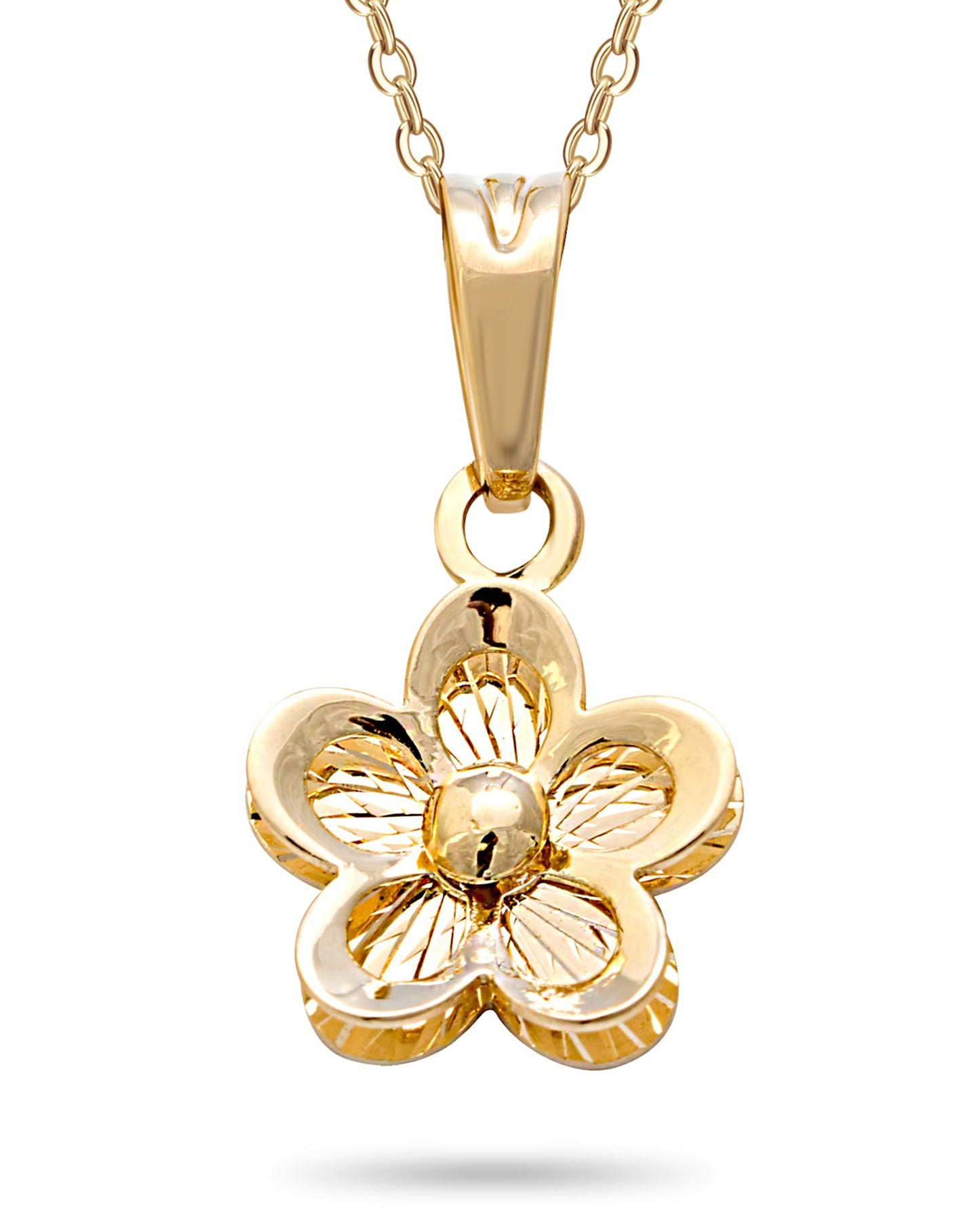 Floral Pendant Necklace in Gold