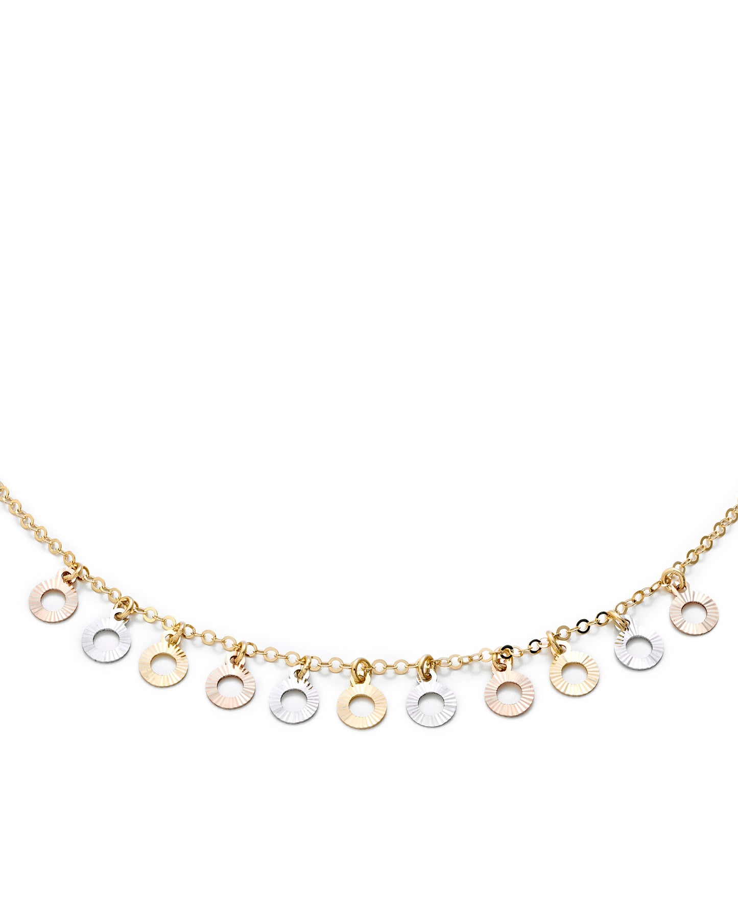 Gold Multi-Tone Dangle Necklace
