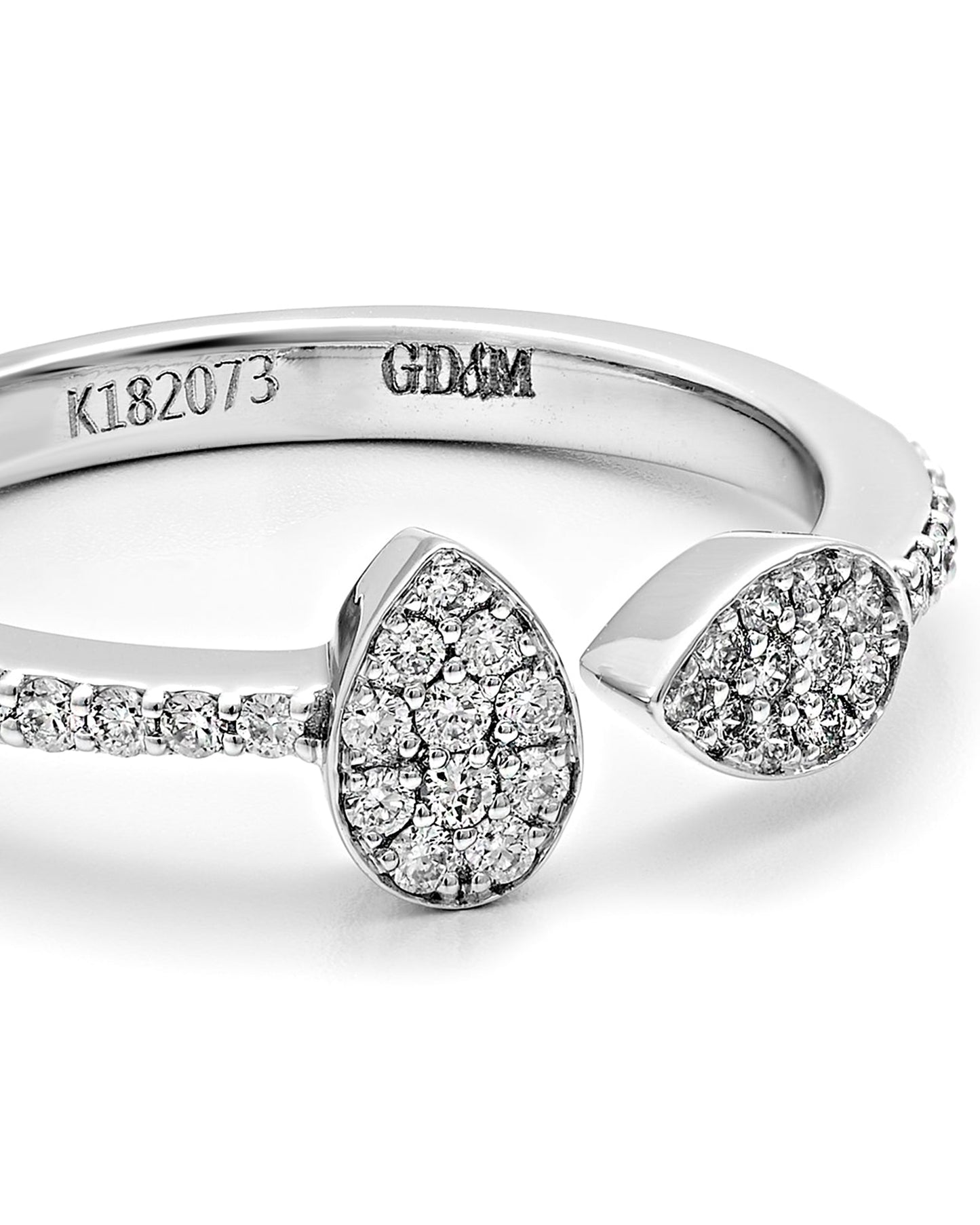 Diamond Double Teardrop Ring