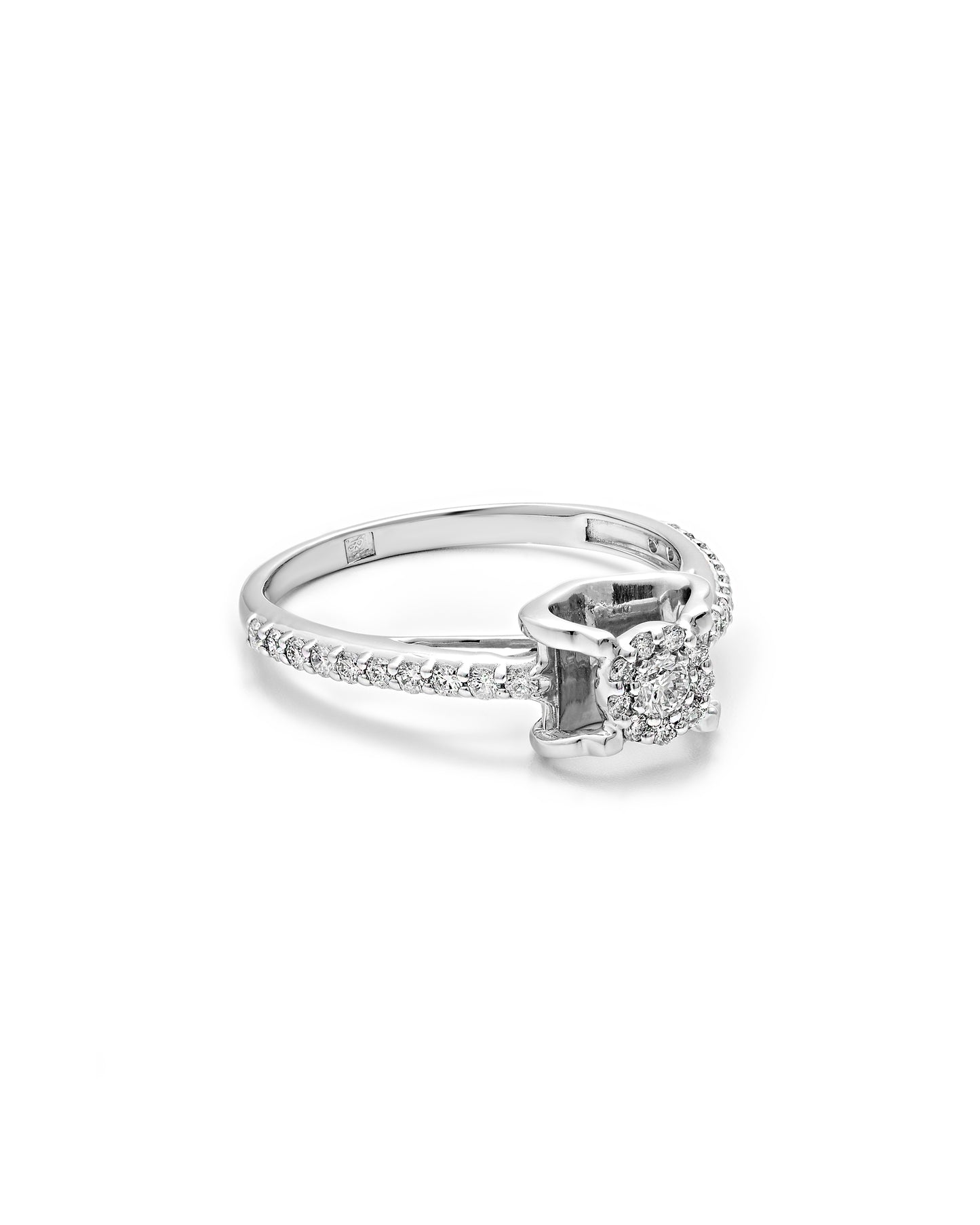 Diamond Halo Twist Ring