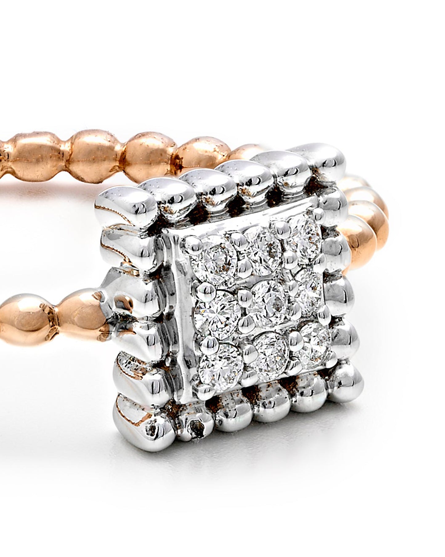 Elegant Diamond Square Ring