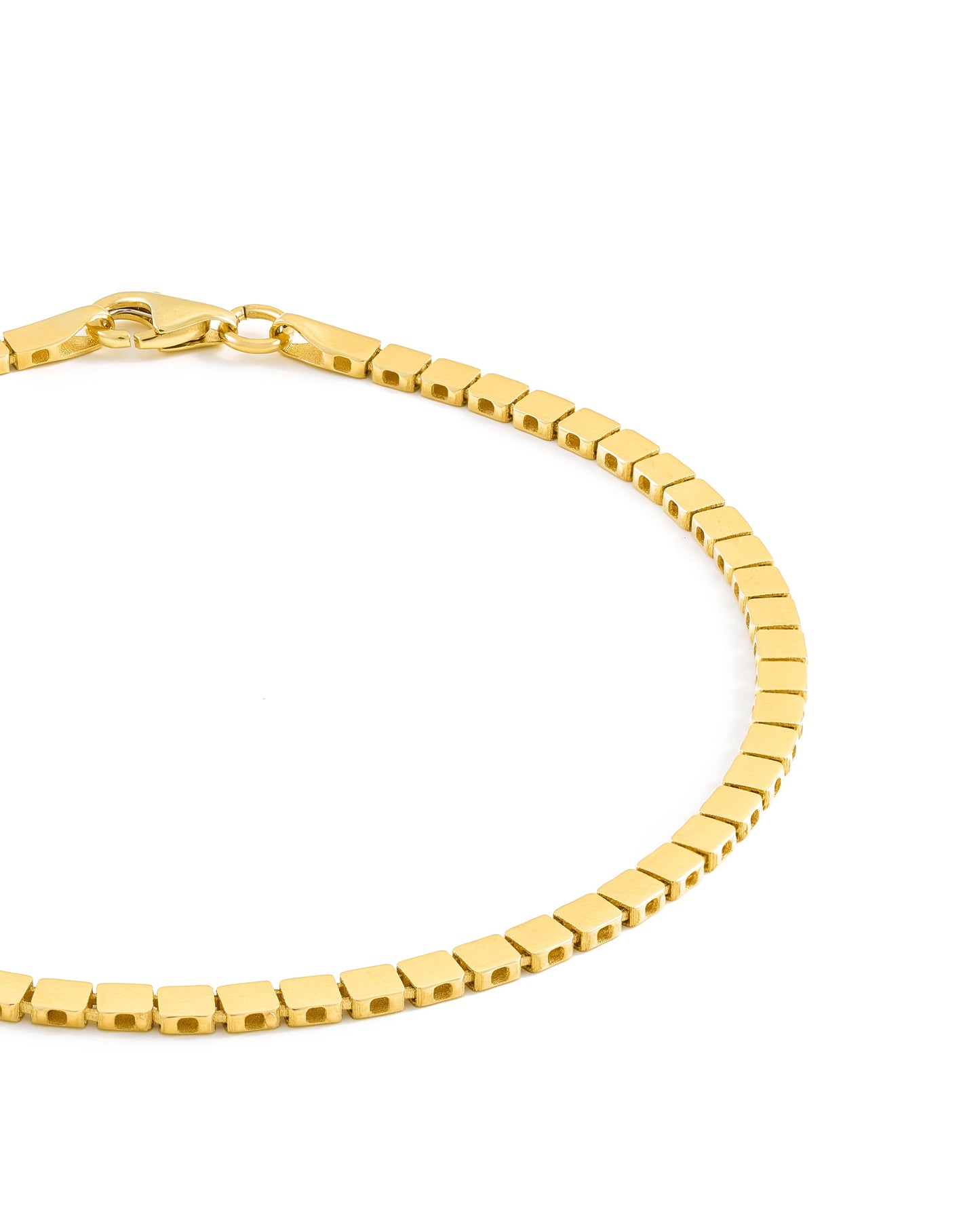 Sleek Gold Square Link Bracelet