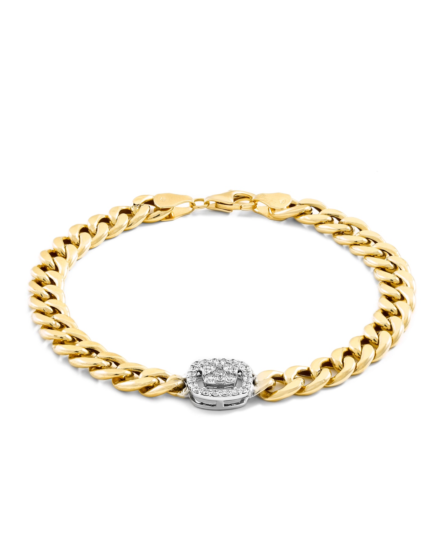 Luxury Gold and Diamond Chunky Bracelet