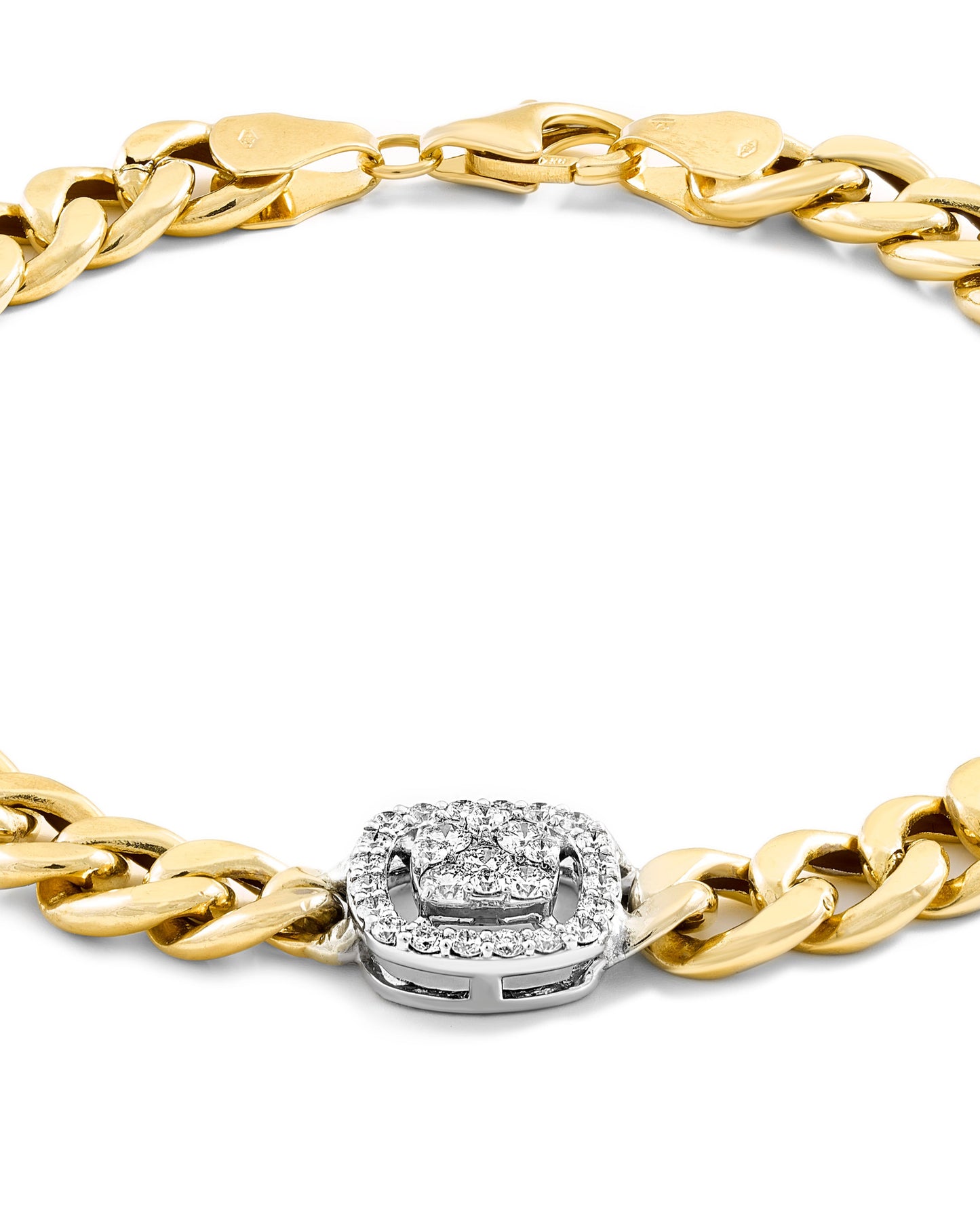 Luxury Gold and Diamond Chunky Bracelet
