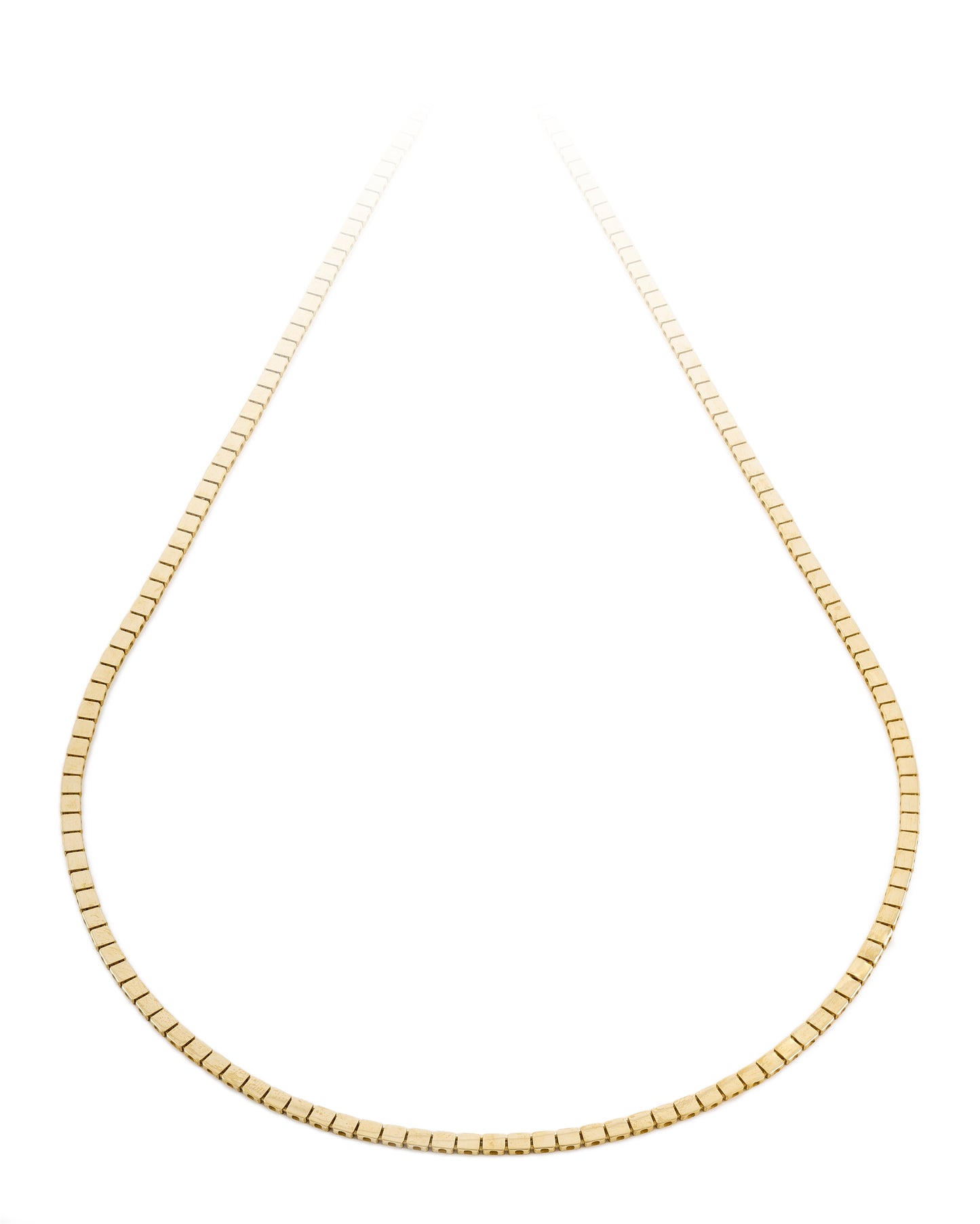 Sleek Gold Flat Link Necklace