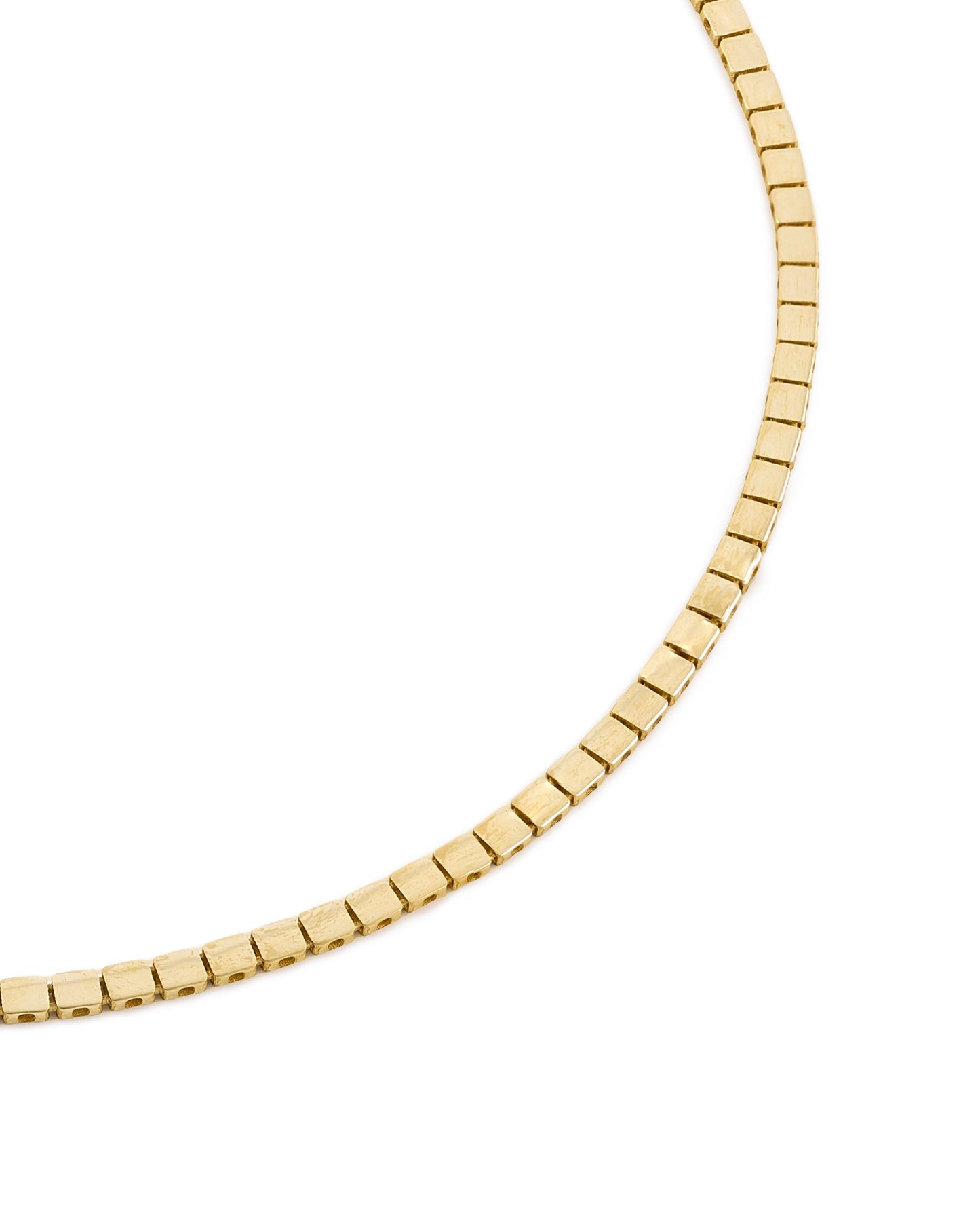 Sleek Gold Flat Link Necklace
