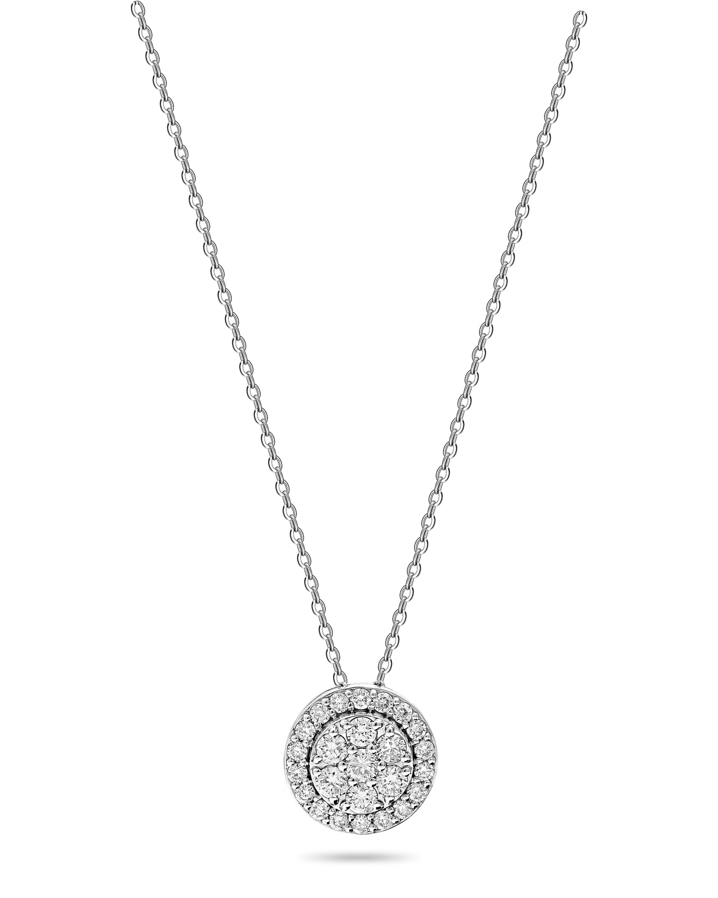 Sparkling Halo Diamond Pendant Necklace