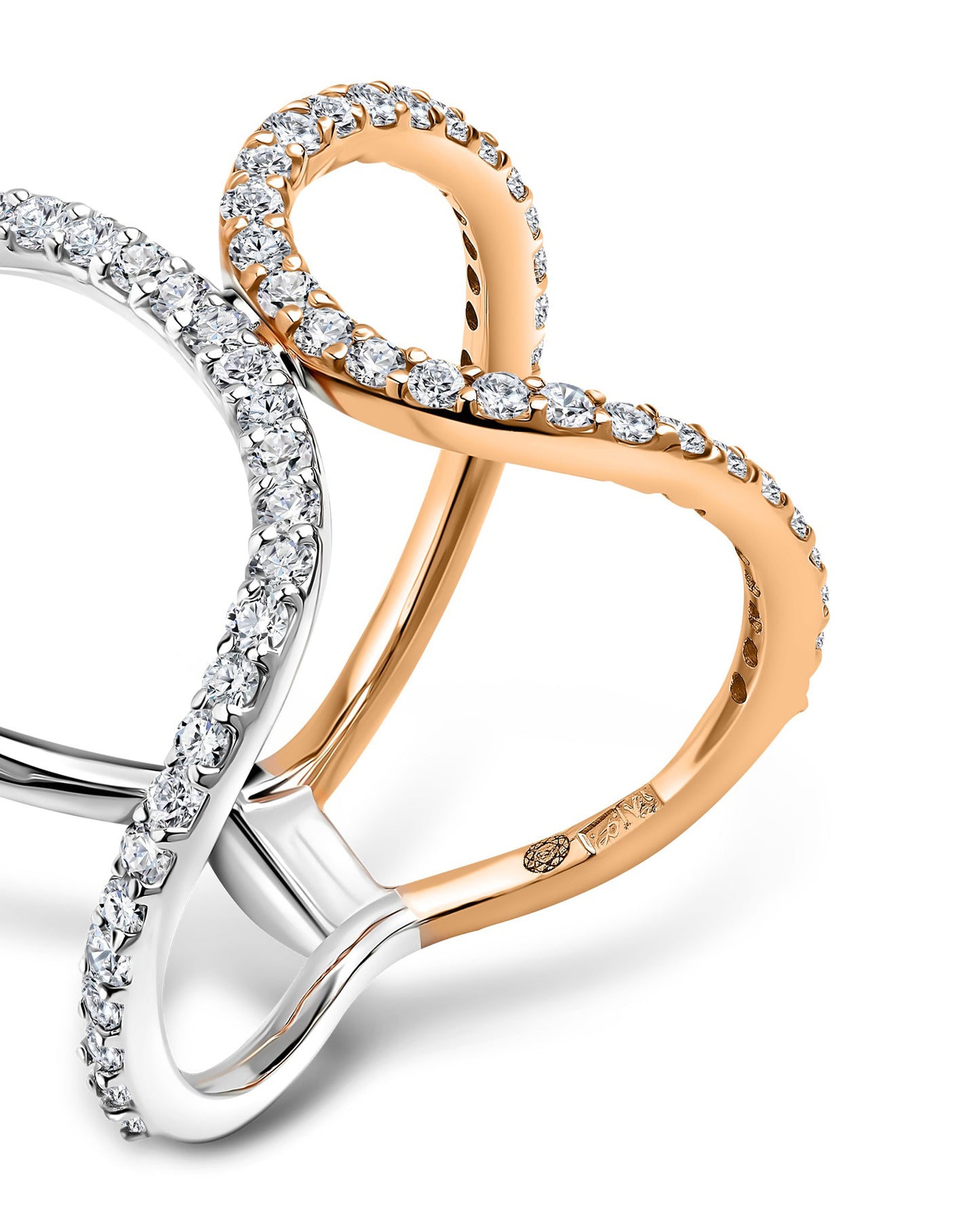 Infinity Twisted Band Diamond Ring