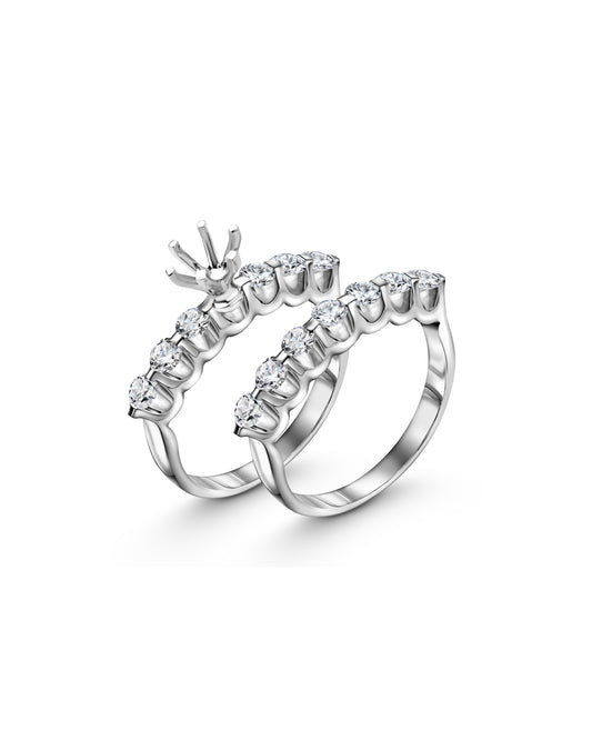 Split Shank Diamond Ring Set