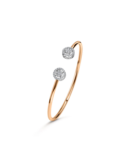 Double Stone Diamond Cuff Bracelet