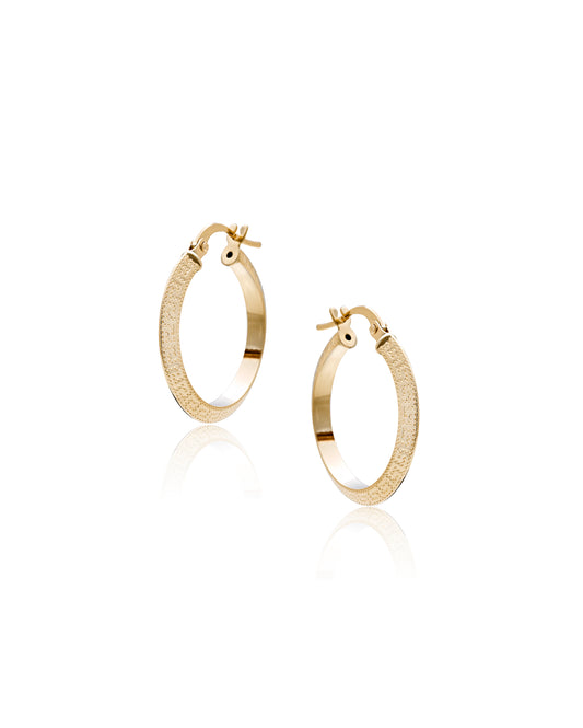 Classic Textured Gold Hoop Earrings