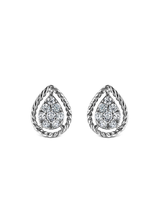 Pear-Shaped Diamond Drop Earrings