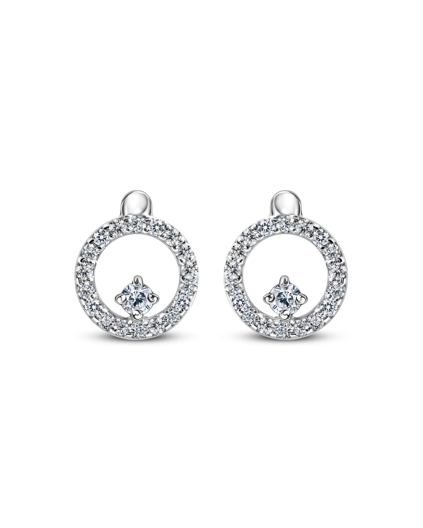 Circular Diamond Pendant Earrings