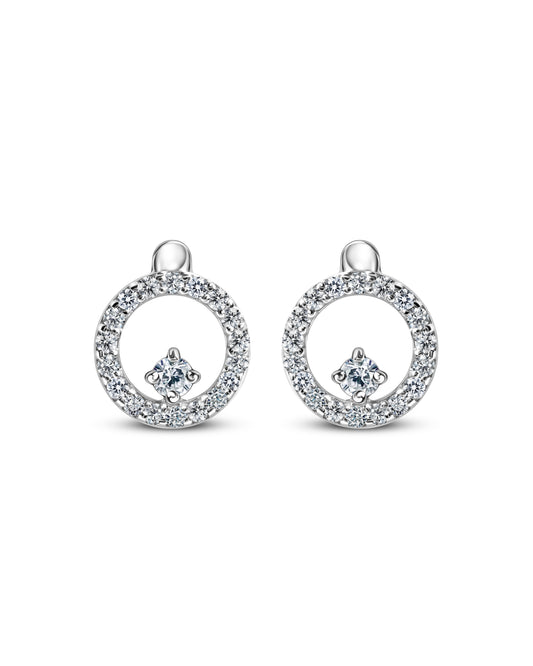 Circular Diamond Pendant Earrings