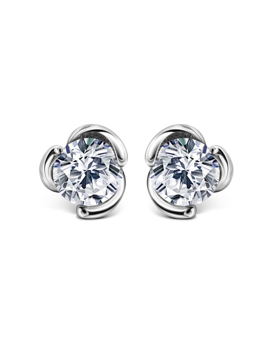 Twisted Diamond Stud Earrings