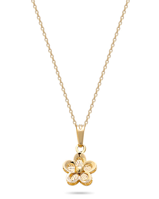 Floral Pendant Necklace in Gold