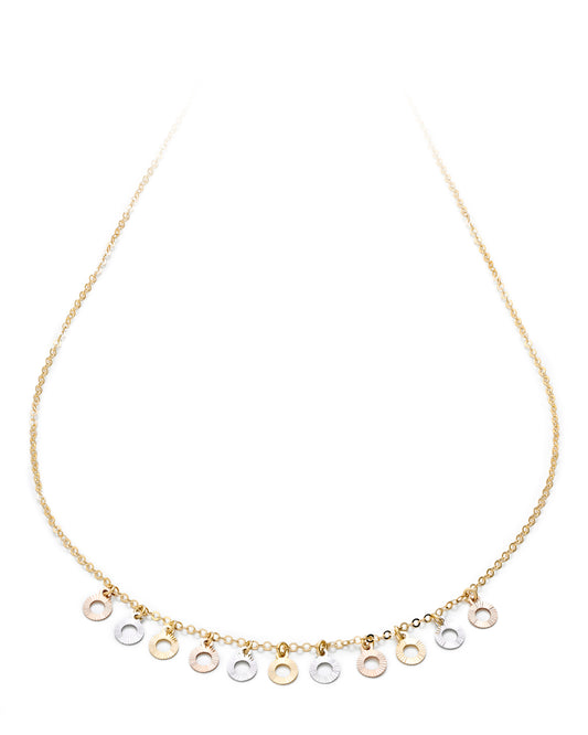 Gold Multi-Tone Dangle Necklace