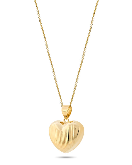 Gold Heart Pendant Necklace