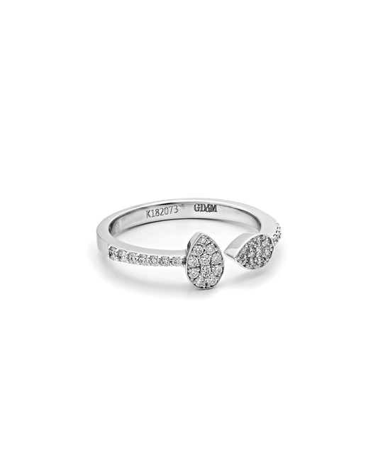 Diamond Double Teardrop Ring