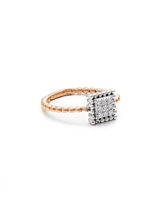 Elegant Diamond Square Ring