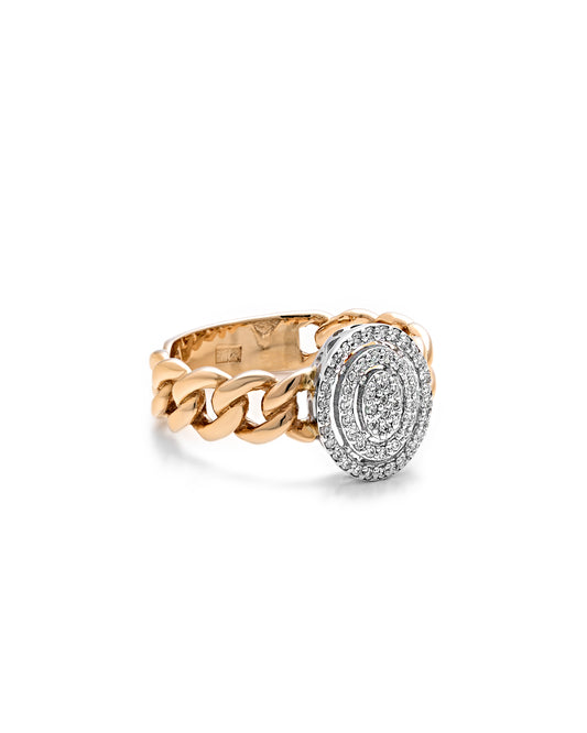 Chic Diamond Spiral Halo Ring