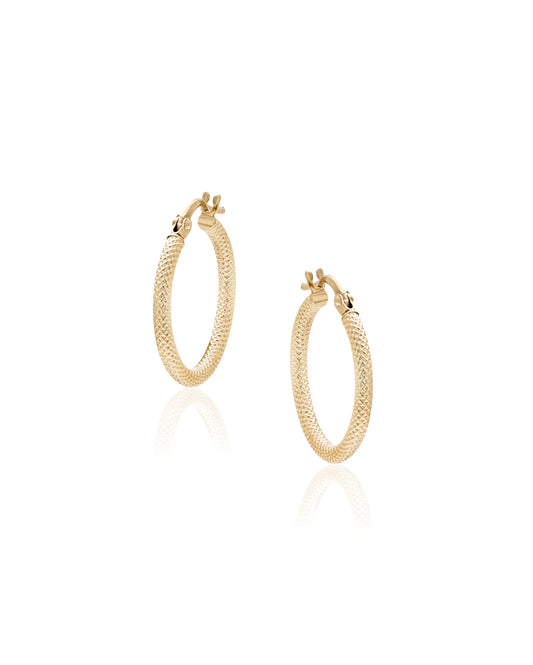 Textured Gold Hoop Earrings