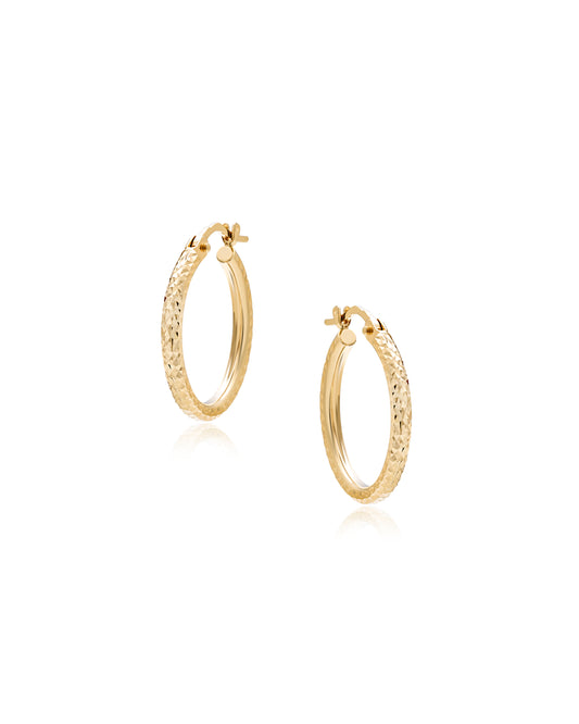 Textured Gold Hoop Earrings