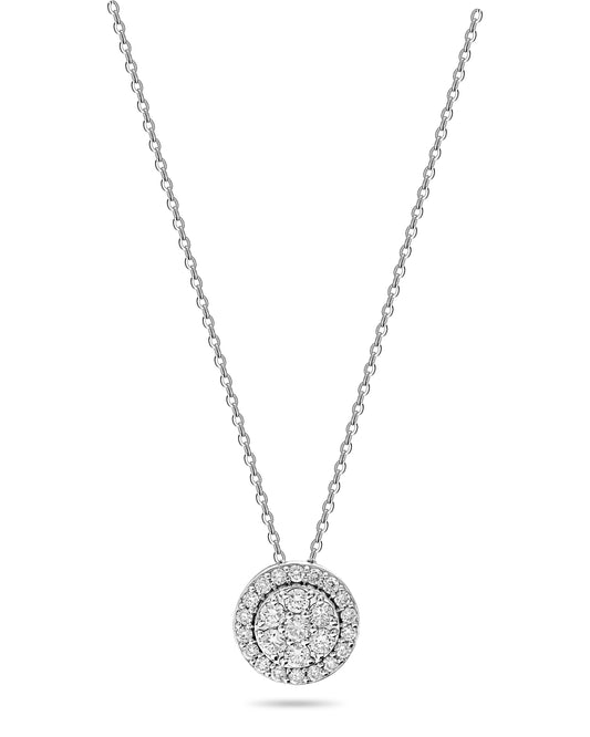 Sparkling Halo Diamond Pendant Necklace