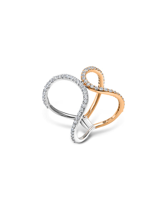 Infinity Twisted Band Diamond Ring